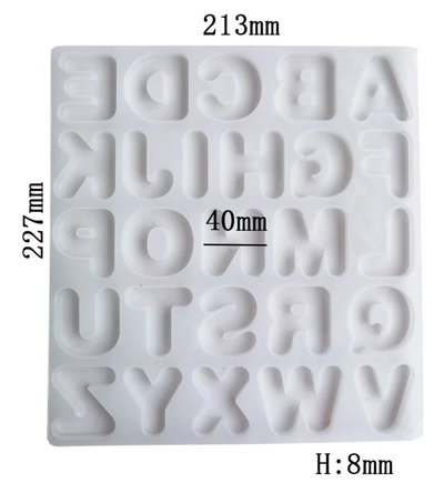 Molde de Silicona letras para Cemento, Yeso y Resina –  velas