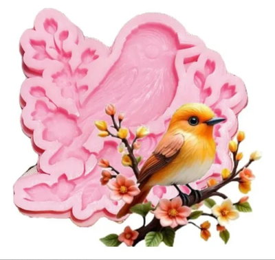 Molde de silicona pajarito en rama  Velas, Cemento, Resina y Yeso