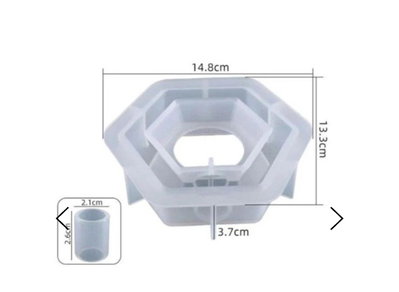 Molde de Silicona florero hexagonal para Cemento, Yeso y Resina –  Artesanal