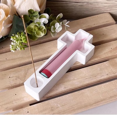 Molde de silicona porta vela cruz Velas, Cemento, Resina y Yeso