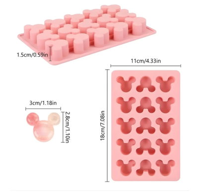 Molde de silicona mini Mickey Velas, Cemento, Resina y Yeso