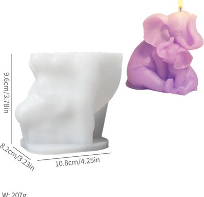 Molde de silicona elefanta y bebe  Velas, Cemento, Resina y Yeso