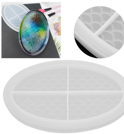 Molde de silicona bandeja escamas Cemento, Resina y Yeso