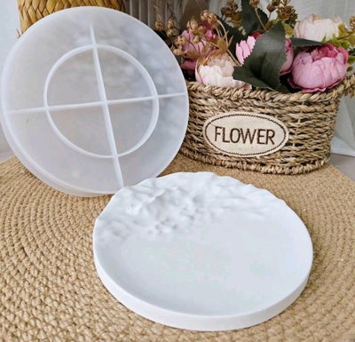 Molde de silicona plato con textura 4066 Cemento, Resina y Yeso