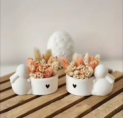 Molde de silicona porta vela  conejo 41392 Velas, Cemento, Resina y Yeso