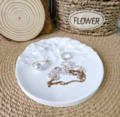 Molde de silicona plato con textura Cemento, Resina y Yeso