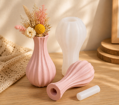 Molde de Silicona  florero relieve 4476 para Cemento, Yeso y Resina –  Artesanal