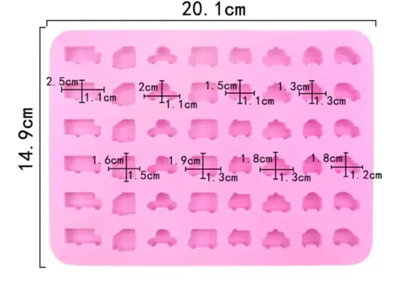 Molde de silicona mini autitos Velas, Cemento, Resina y Yeso