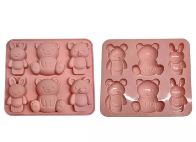 Molde de silicona oso conejo  Velas, Cemento, Resina y Yeso