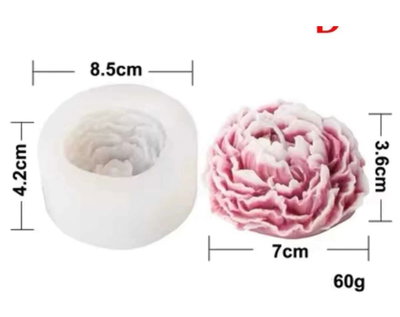 Molde de Silicona peonia cerrada j002 para Cemento, Yeso y Resina –  velas
