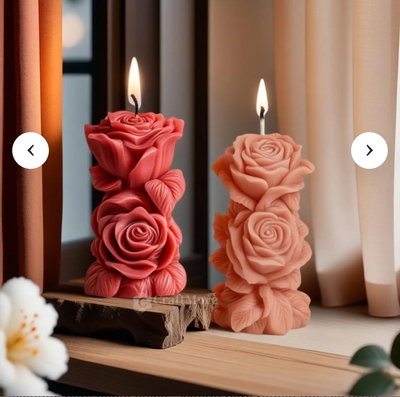 Molde de silicona Torre rosas Velas, Cemento, Resina y Yeso