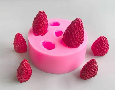 Molde de silicona frutillas x6 c137 jabones Velas, Cemento, Resina y Yeso