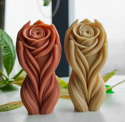 Molde de silicona rosa ondas Velas, Cemento, Resina y Yeso