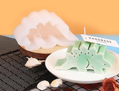 Molde de silicona dinosaurio 7u7 Velas, Cemento, Resina y Yeso