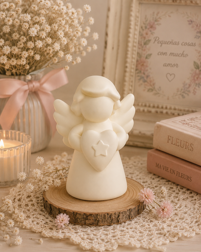 Molde de silicona angelito corazón con pelo   Cemento, Resina y Yeso