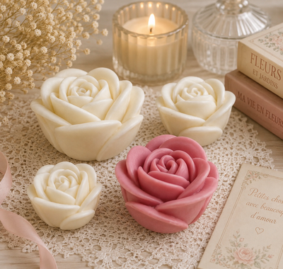 Molde de Silicona rosa xl para Cemento, Yeso y Resina – velas
