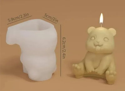 Molde de silicona osito 11r5 Velas, Cemento, Resina y Yeso