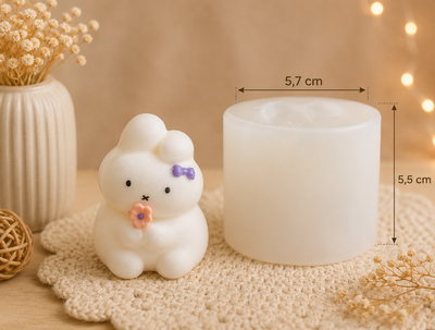 Molde de silicona conejito 11x3 Velas, Cemento, Resina y Yeso