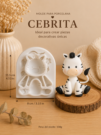 Molde de Silicona cebra  porcelana  ,Cemento, Yeso y Resina –  velas
