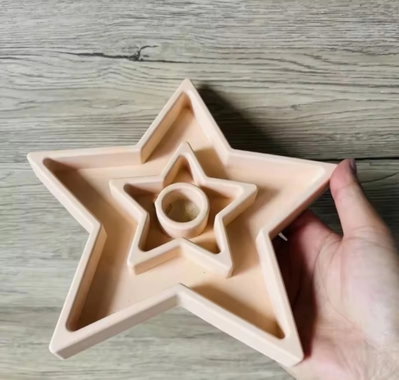 Molde de Silicona porta vela estrella  4168  para Cemento, Yeso y Resina –  velas