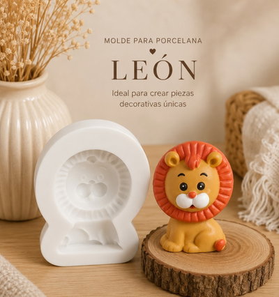 Molde de Silicona león  porcelana  ,Cemento, Yeso y Resina –  velas