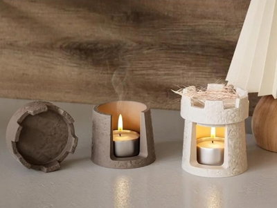 Molde de Silicona hornito castillo para Cemento, Yeso y Resina – velas