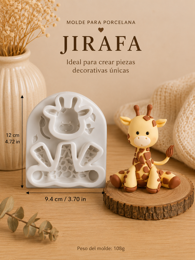 Molde de Silicona jirafa  porcelana  ,Cemento, Yeso y Resina –  velas