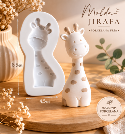 Molde de Silicona jirafa  porcelana  ,Cemento, Yeso y Resina –  velas