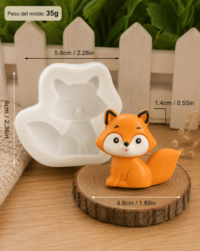 Molde de Silicona zorrito  porcelana  ,Cemento, Yeso y Resina –  velas