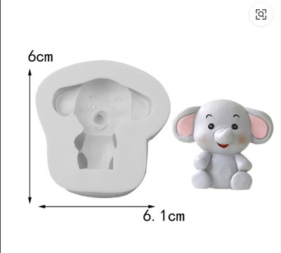Molde de Silicona elefante  porcelana  ,Cemento, Yeso y Resina –  velas