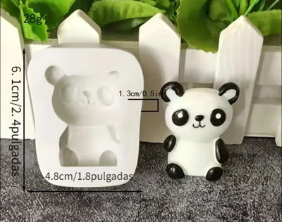 Molde de Silicona panda  porcelana  ,Cemento, Yeso y Resina –  velas