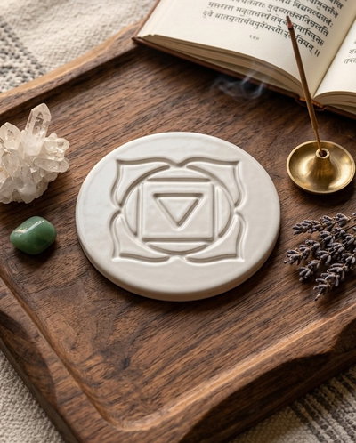 Molde termoformado liviano 408 – Placa chakra raíz – Apto cemento, yeso y resina