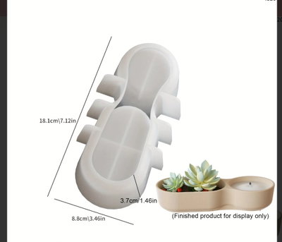 Molde de Silicona contenedor doble 4059 Cemento, Yeso y Resina –  Artesanal