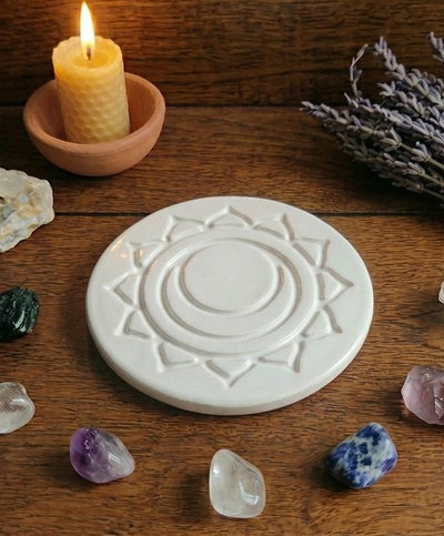 Molde termoformado liviano 407 – Placa chakra sacro – Apto cemento, yeso y resina