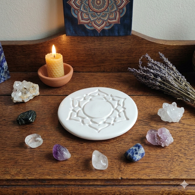Molde termoformado liviano 402 – Placa chakra corona – Apto cemento, yeso y resina