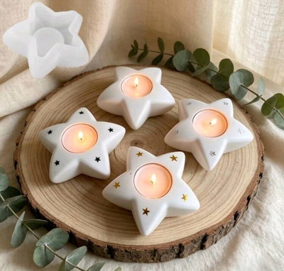 Molde de silicona porta vela 3827 Velas, Cemento, Resina y Yeso