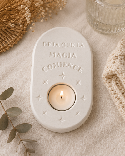 Molde termoformado porta vela magia Cemento Yeso y resina acrolica