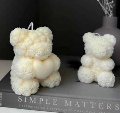 Molde de silicona osito rococó grande Velas, Cemento, Resina y Yeso