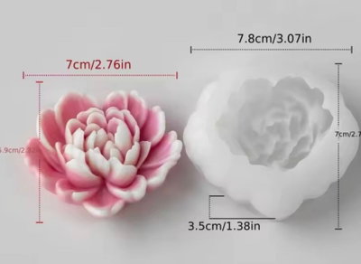 Molde de Silicona flor 02x3 velas ,Cemento, Yeso y Resina – velas