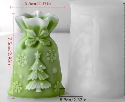 Molde de silicona bolsita 1M4 navidad Velas, Cemento, Resina y Yeso