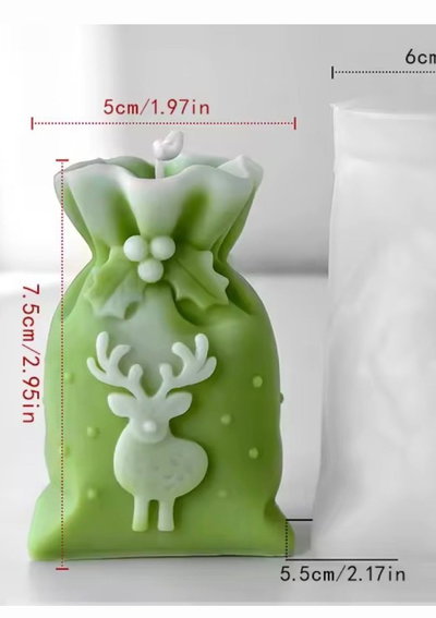 Molde de silicona bolsita 1N4 navidad Velas, Cemento, Resina y Yeso