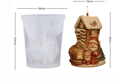 Molde de silicona velón 2b5 navidad Velas, Cemento, Resina y Yeso