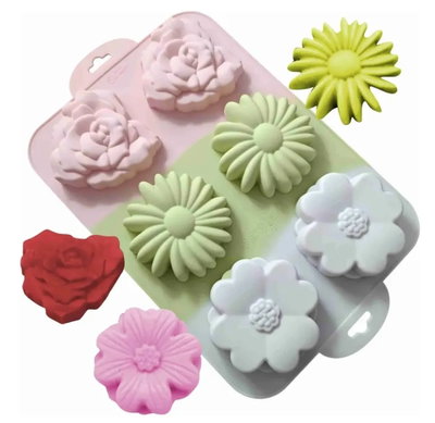 Molde de silicona flora x 6l –  jabones Velas, Cemento, Resina y Yeso