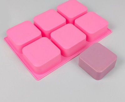 Molde de silicona jabones x 6 cuadrado  –  jabones Velas, Cemento, Resina y Yeso
