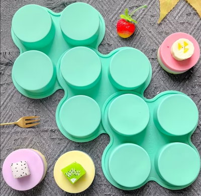 Molde de silicona jabones x 4 redondo  –  jabones Velas, Cemento, Resina y Yeso