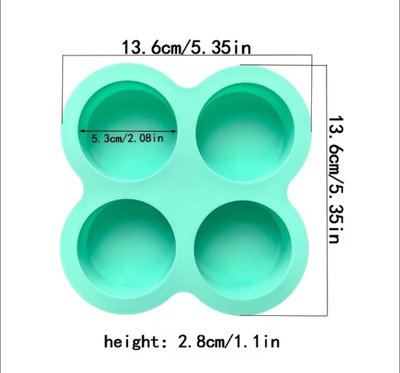 Molde de silicona jabones x 4 redondo  –  jabones Velas, Cemento, Resina y Yeso