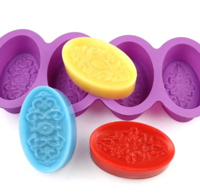 Molde de silicona jabones x 4  –  jabones Velas, Cemento, Resina y Yeso