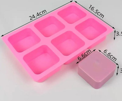 Molde de silicona jabones x 6 cuadrado  –  jabones Velas, Cemento, Resina y Yeso