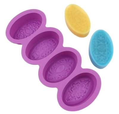 Molde de silicona jabones x 4  –  jabones Velas, Cemento, Resina y Yeso