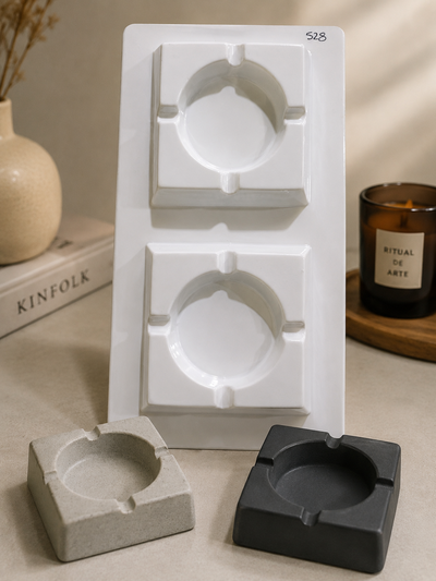 Molde termoformado x2 ceniceros cuadrados modernos